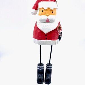 Hand Carved and Painted Santa Long Leg